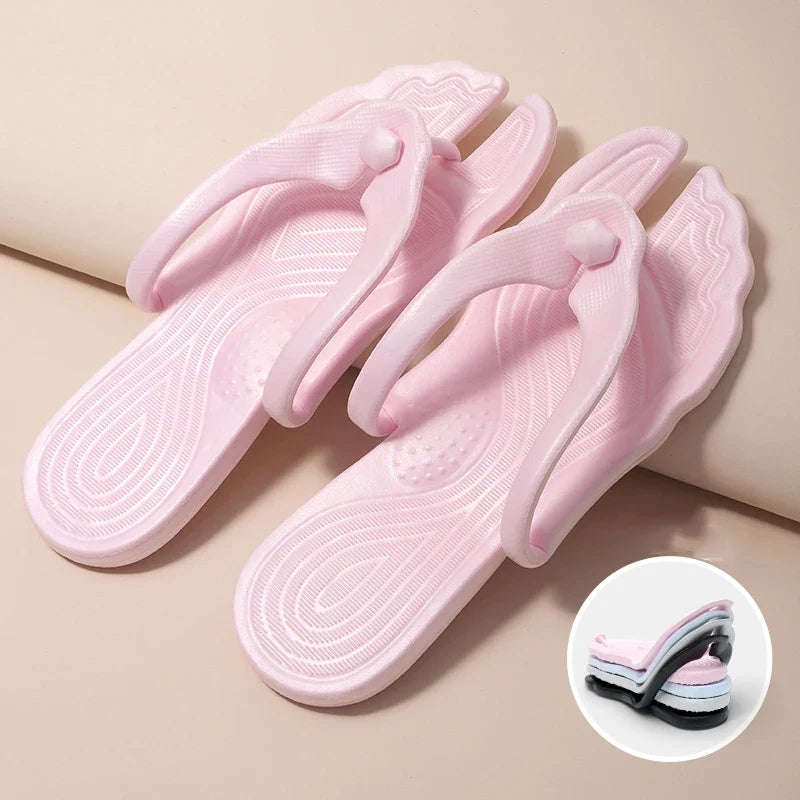 New Summer Folding Flip-Flops Business Trips Travel Portable Lightweight EVA Slippers Soft Bottom Beach Couple Slide Sandals LadyShow.Store