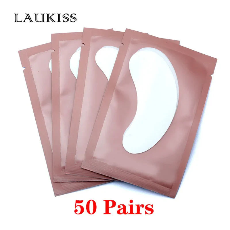 25/50/100Pairs Eye Patches Under Eyelash Pads for Building Paper Patches Lint Free Stickers for False Eyelashes LAUKISS LadyShow.Store