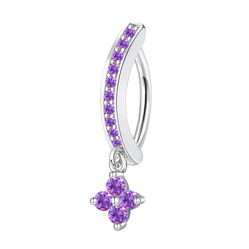 1PC Stainless Steel 14G Dangle Belly Button Ring for Women Heart Bow Reverse Hoop Clicker Navel Rings Body Piercing Jewelry Pi-Mart