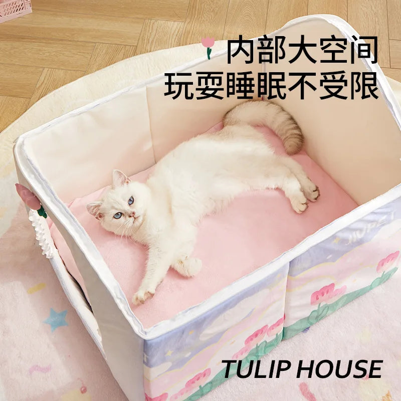 Foldable Dog House Kennel Bed Mat For Small Medium Dogs Cats Winter Warm Cat Bed Nest Pet Products Basket Pets Puppy Cave Sofa Pi-Mart