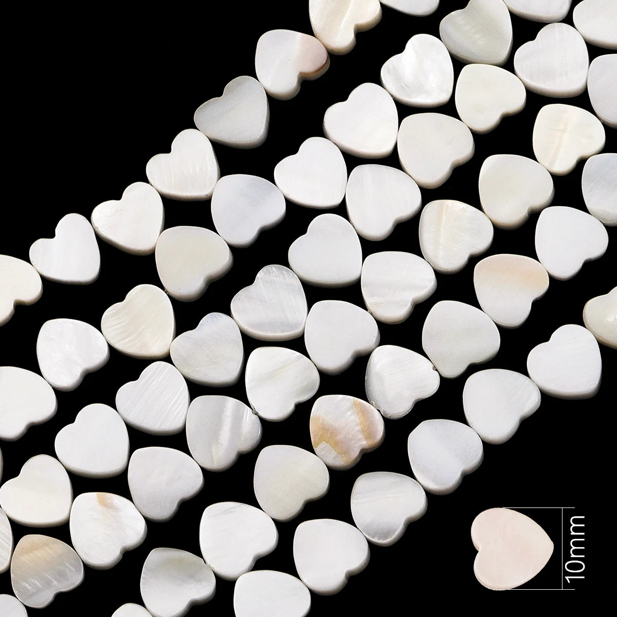 Natural Shell Beads Mother of Pearl Love Star Oval Round Flat Loose Spacer Beads for Jewelry Making DIY Charm Bracelet Necklace Pi-Mart