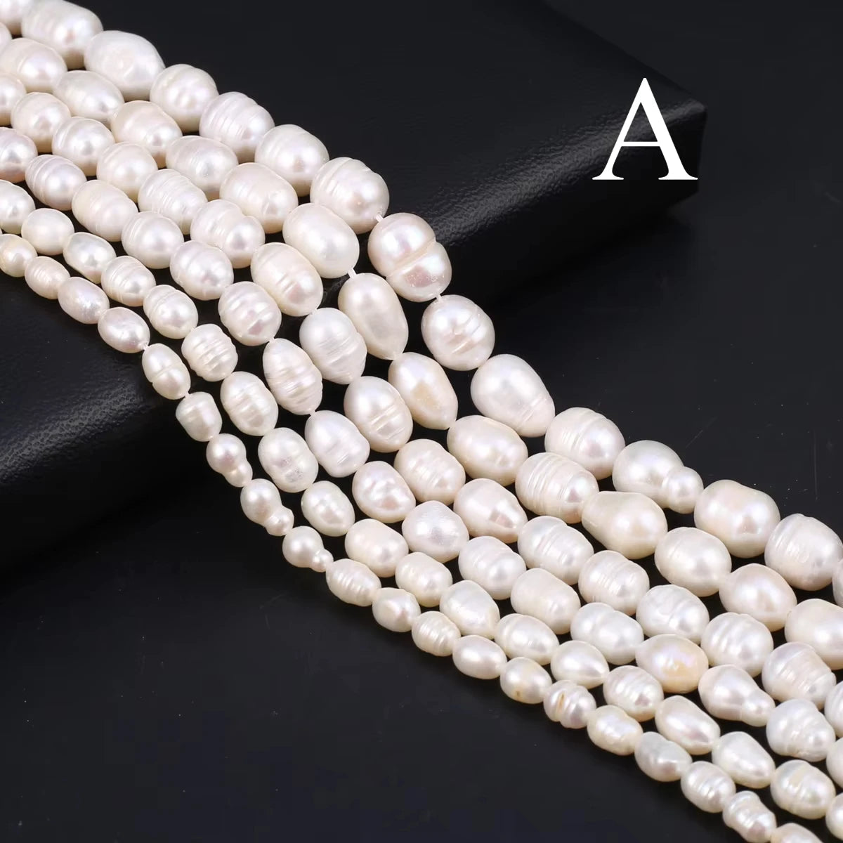 A Natural Freshwater Pearl Bead Rice Shape Christmas Gift Ladies White Jewelry Making DIY Fashion Bracelet Necklace Accessories Pi-Mart