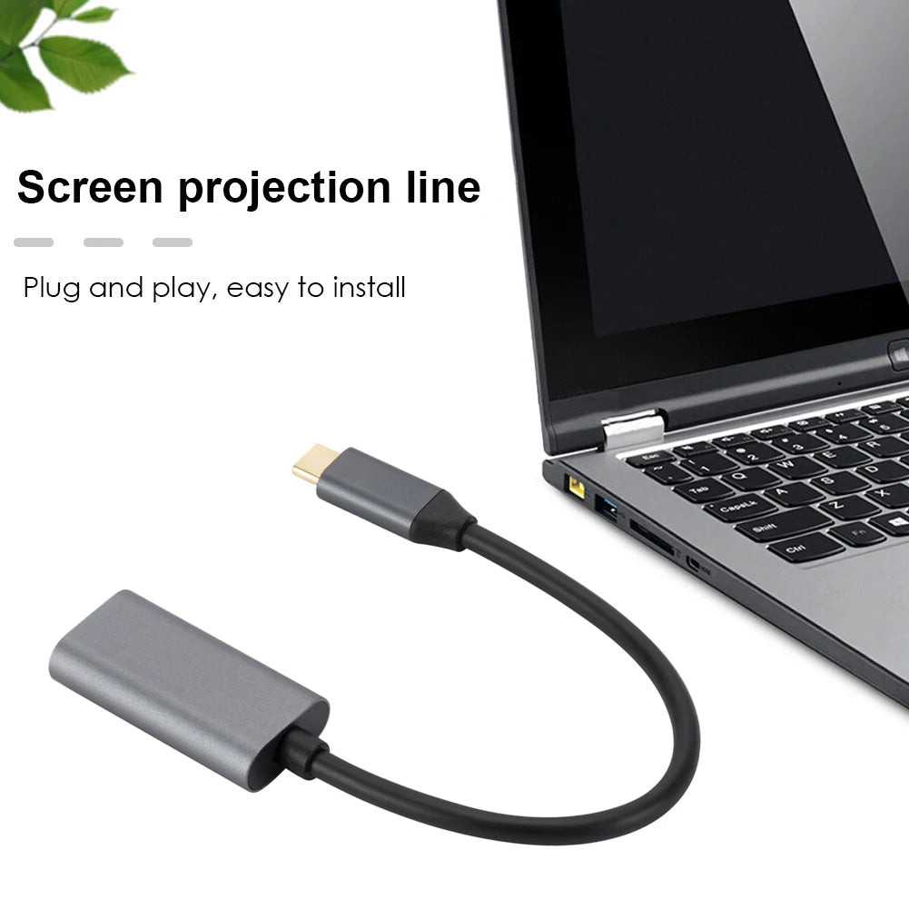 TYPE C To HDMI Adapter 4K USB C USB3.1 Male To HDMI-compatible Female Converter Cable for Laptop IPad Tablet TV MacBook Galaxy Pi-Mart