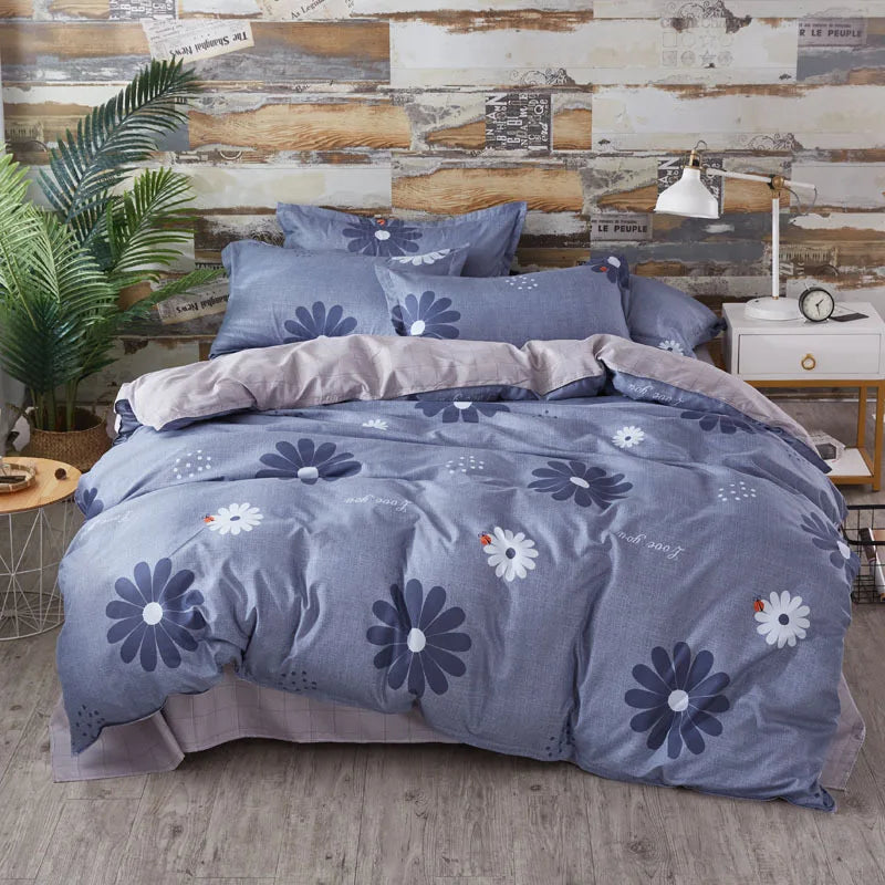Lovely Cartoon King Size Duvet Cover Set 220x240 Skin Friendly Double Bed Quilt Cover Blanket Comforter Cover and Pillowcase Pi-Mart