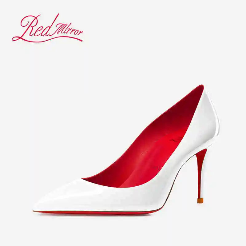 Women Heels Naked Color Women's Elegant High Heel Luxury Black Shoes Woman 2026 Red Shiny Bottoms Pointed Toe Party Ladies Women Pi-Mart