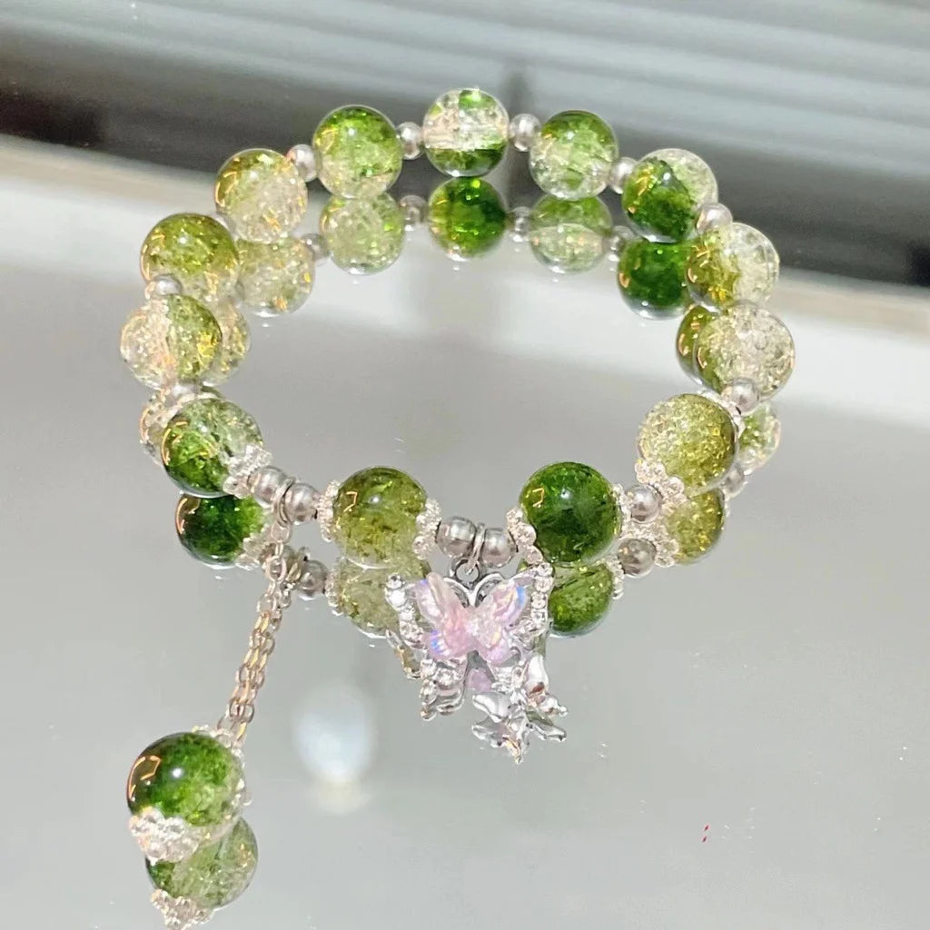 New Simple Beads Crystal Bracelet For Women Girls Korean ins Flower Fox Feather Tassel Bracelets Best Friend Jewelry Gifts 2024 Pi-Mart