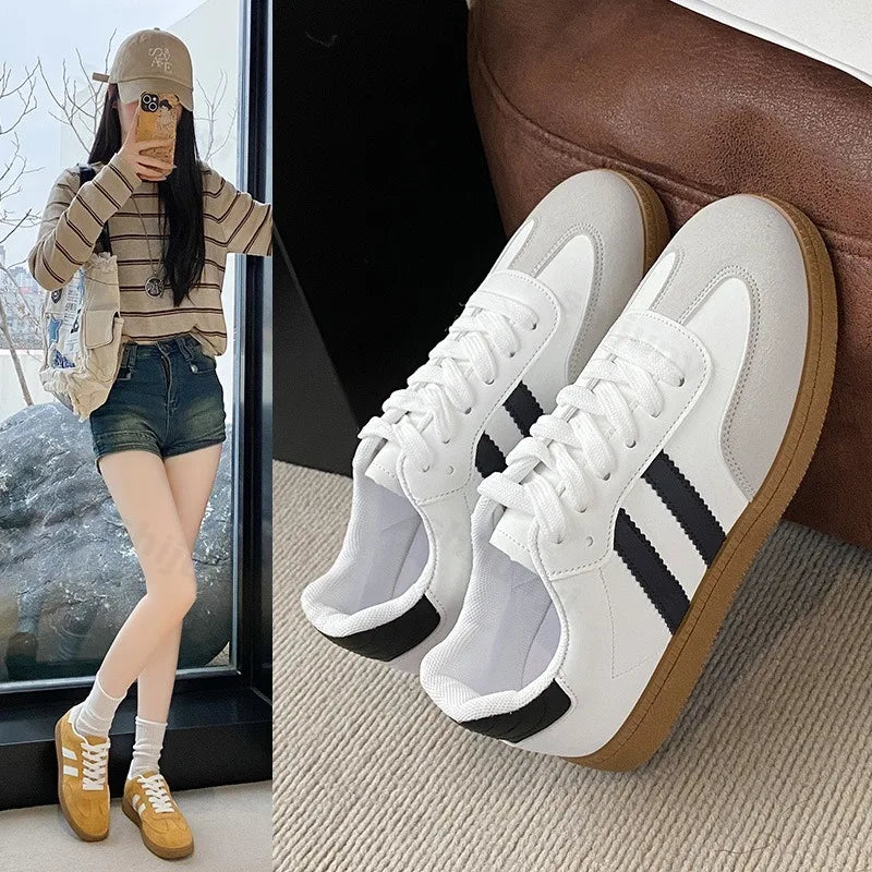 Autumn Women Casual Sports Shoes 2025 Comfortable Non Slip Outdoor Casual Shoes Soft Sole Retro Female Sneakers Zapatos Mujer Pi-Mart