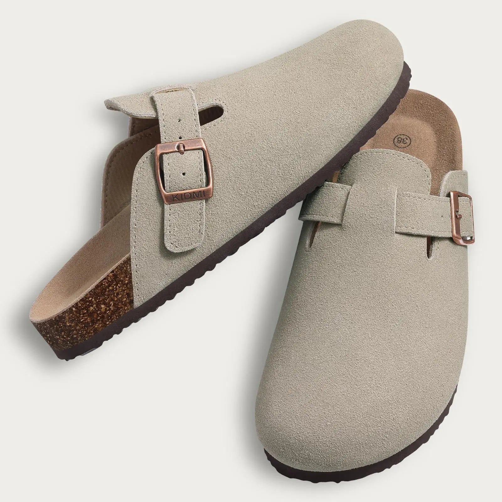 Litfun New Women Clogs For Women Fashion Cork Suede Mules Slipper Classic Cork Antislip For Outdoor Slippers With Arch Support LadyShow.Store
