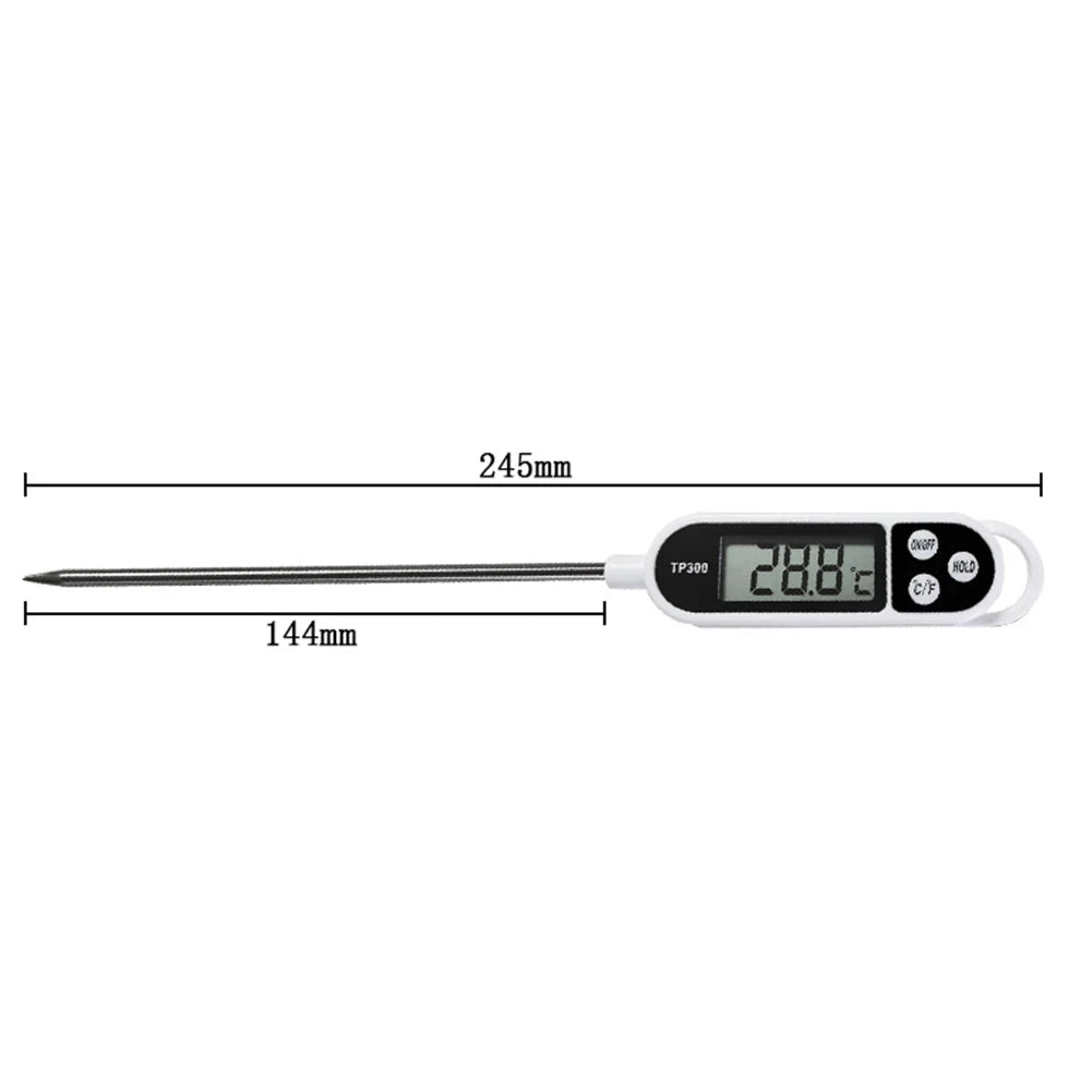 TP300 Electronic Food Thermometer Instant Read Meat Thermometer LCD Display Digital Milk Thermometer for Meat /Cooking /BBQ/Milk LadyShow.Store