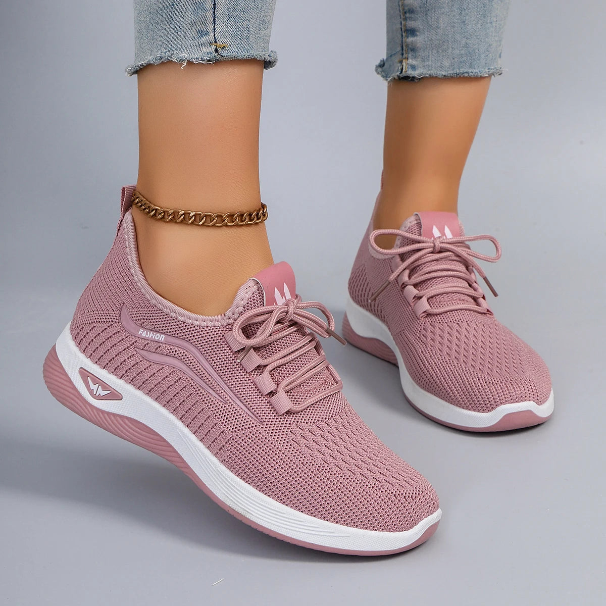 Spring and Autumn New Women's Casual Lace up Comfortable, Breathable, Lightweight and Wear-Resistant Sports Shoes Pi-Mart