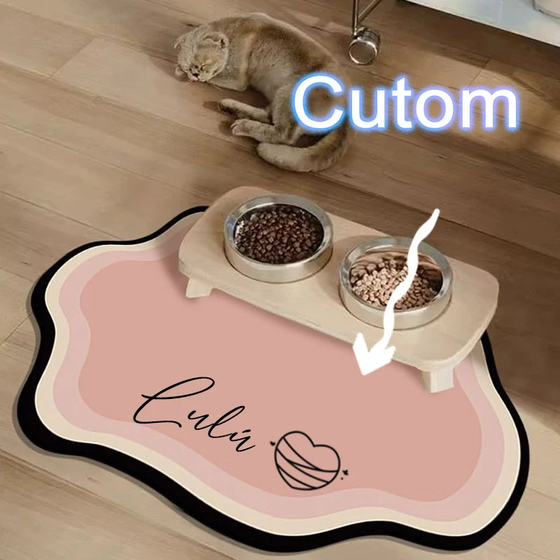  Custom Pet Feeding Mat Cute Shape Dog Diatom Mud Floor Mat Non-Slip Waterproof Home Decoration Dog Feeding Pad Pi-Mart