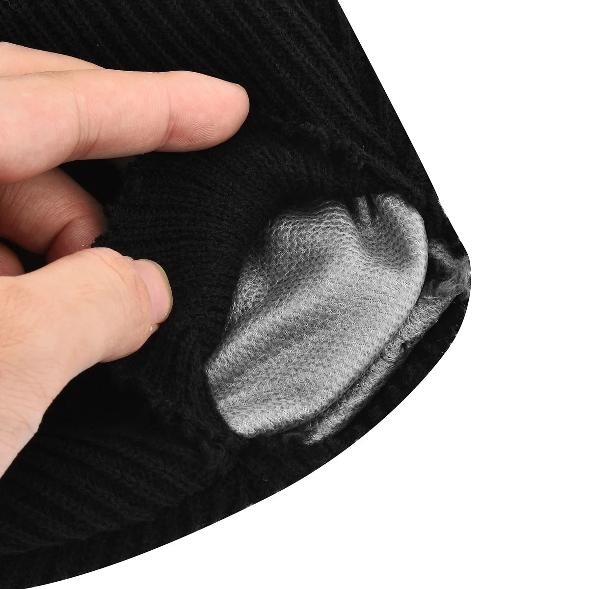 Waterproof Windproof Winter Warm Knit Beanie Fishing Hat Cap, Slouchy Soft Black Headwear Great for Winter Ski Walking Running Pi-Mart