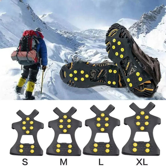 Outdoor snow claw shoe covers for men and women 10 teeth rock climbing crampons non-slip climbing cleats Hiking accessories LadyShow.Store