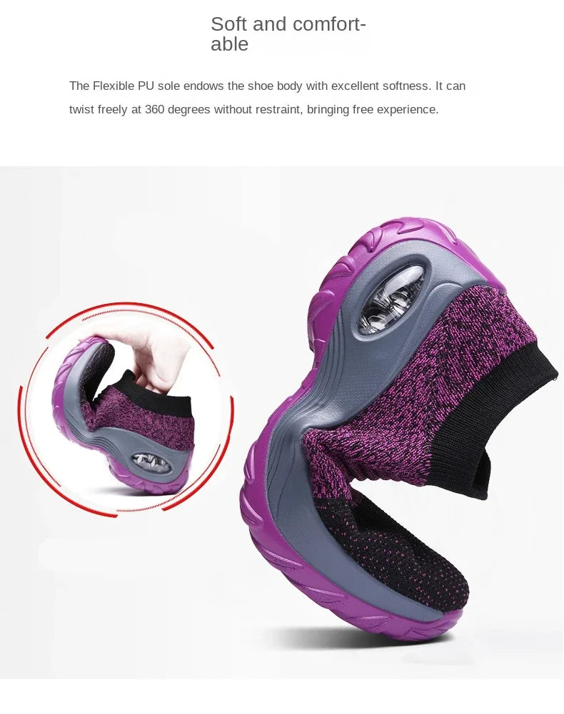 Women Sneakers Summer Fashion Black Sports Casual Shoes Breathable Mesh Lightweight Air Cushion Non-Slip Running Shoe Zapatillas Pi-Mart