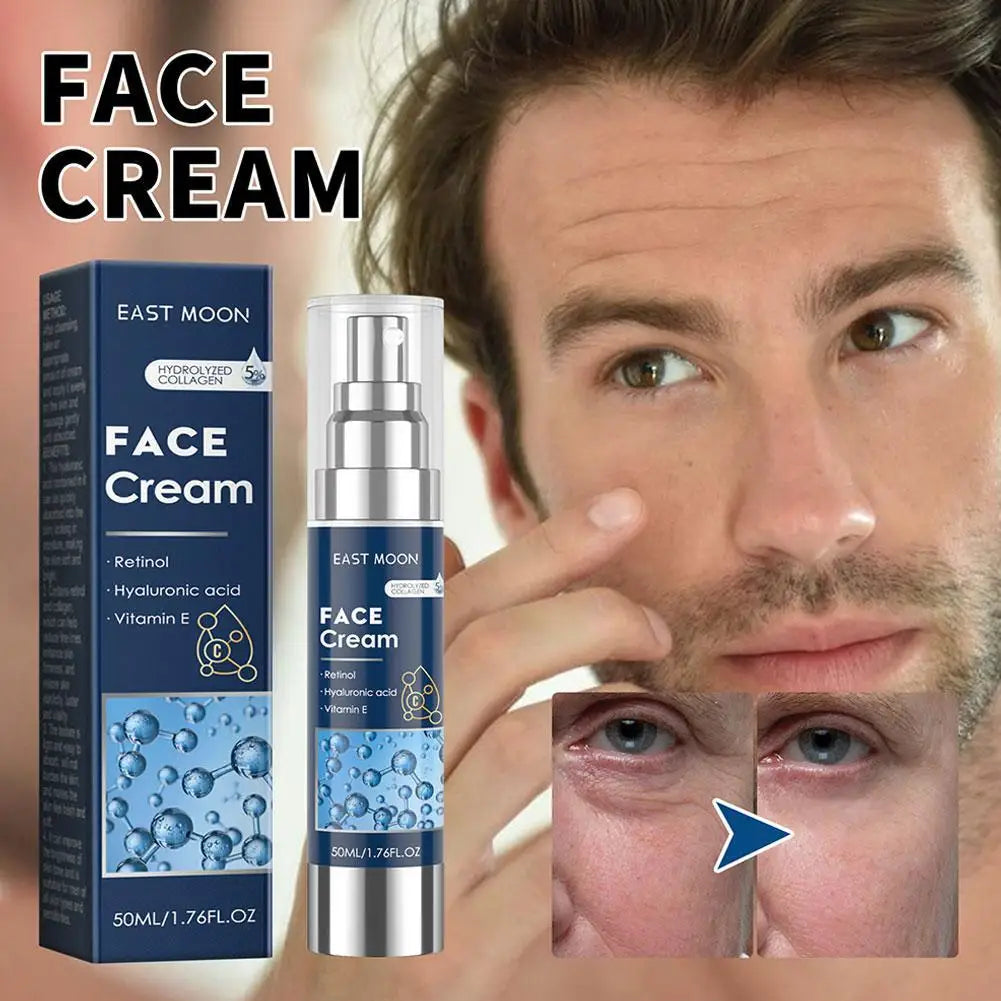 Retinol Face Cream for Men Firming Lifting Brightening Fade Fine Lines Anti Puffiness Moisturizing Nourishing Facial Skin Care Pi-Mart