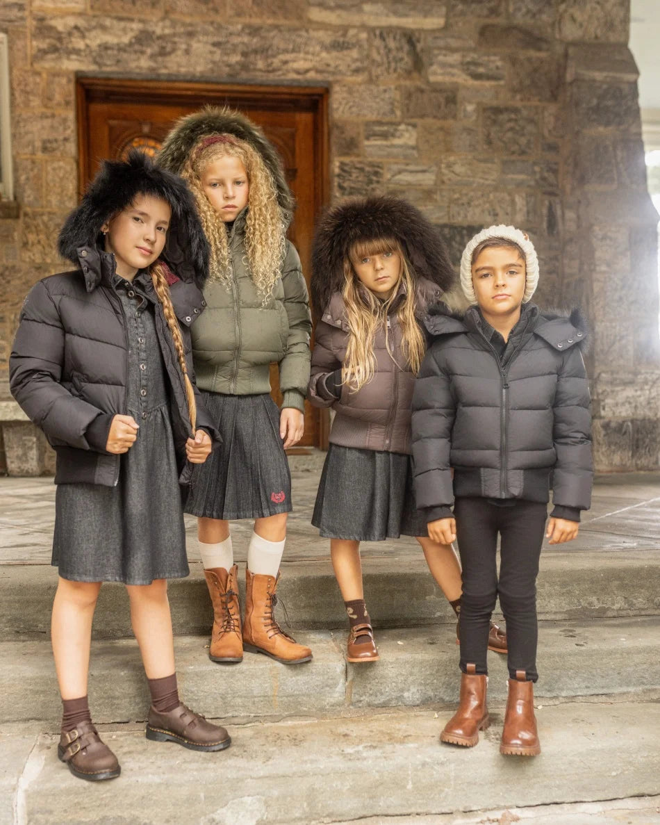 AP 2026 AW Winter down coat for kids High-quality white duck down coats waterproof fabric children outwear Pi-Mart