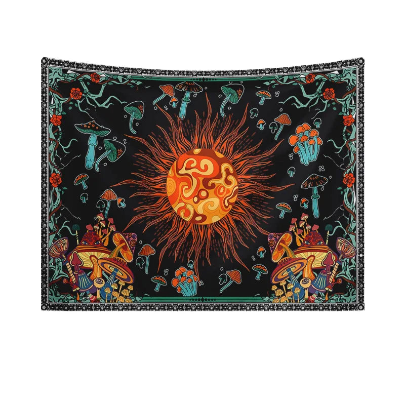 1pcS75*58cm Sun Moon Horoscope Divination Printed Tapestry Home DecorTapestry Wall Decor Pi-Mart