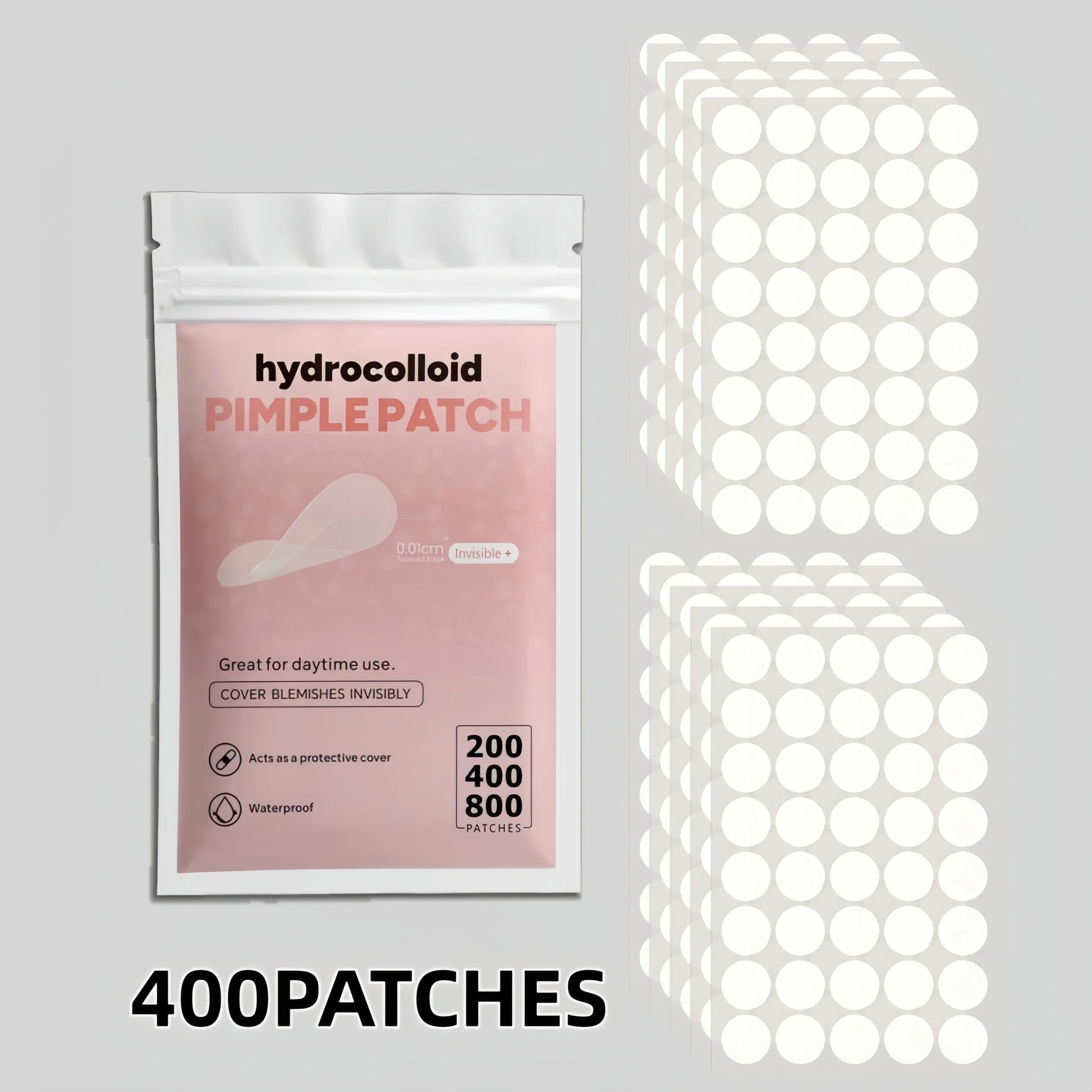 200/400/800pcs Invisible Clear Pimple Patch Set – Deep-Cleansing Hydrocolloid Acne Stickers, Mixed Sizes, Gentle & Skin-Friendly Tri Light Beauty