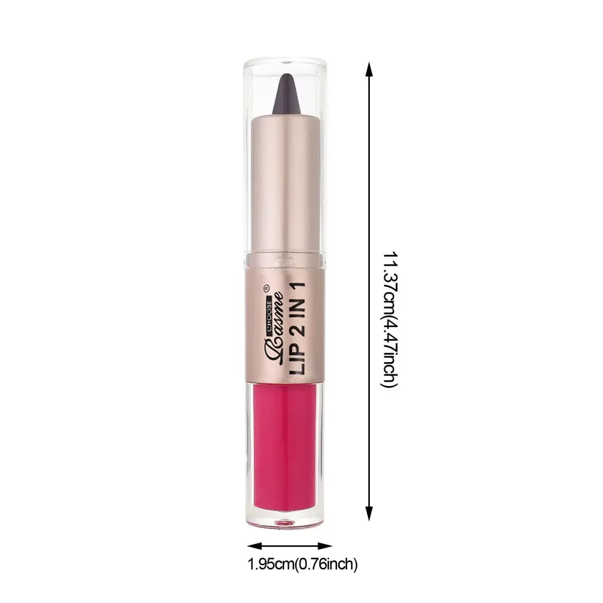 2-in-1 Lipstick & Lip Gloss, Dual-End Design, Waterproof Long-Lasting Lip Liner, Moisturizing Glossy Finish for Plump Lips Tri Light Beauty