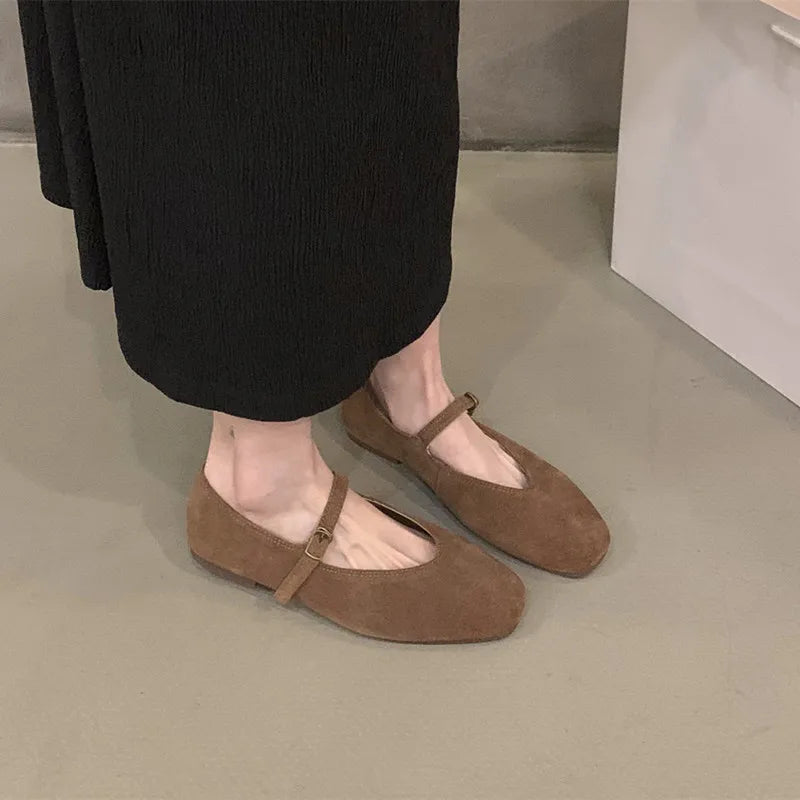 Bailamos 2024 Spring New Brand Women Flats Round Toe Shallow Slip On Ladies Casual Ballet Shoes Soft Leather Eelgant Dress Shoes LadyShow.Store