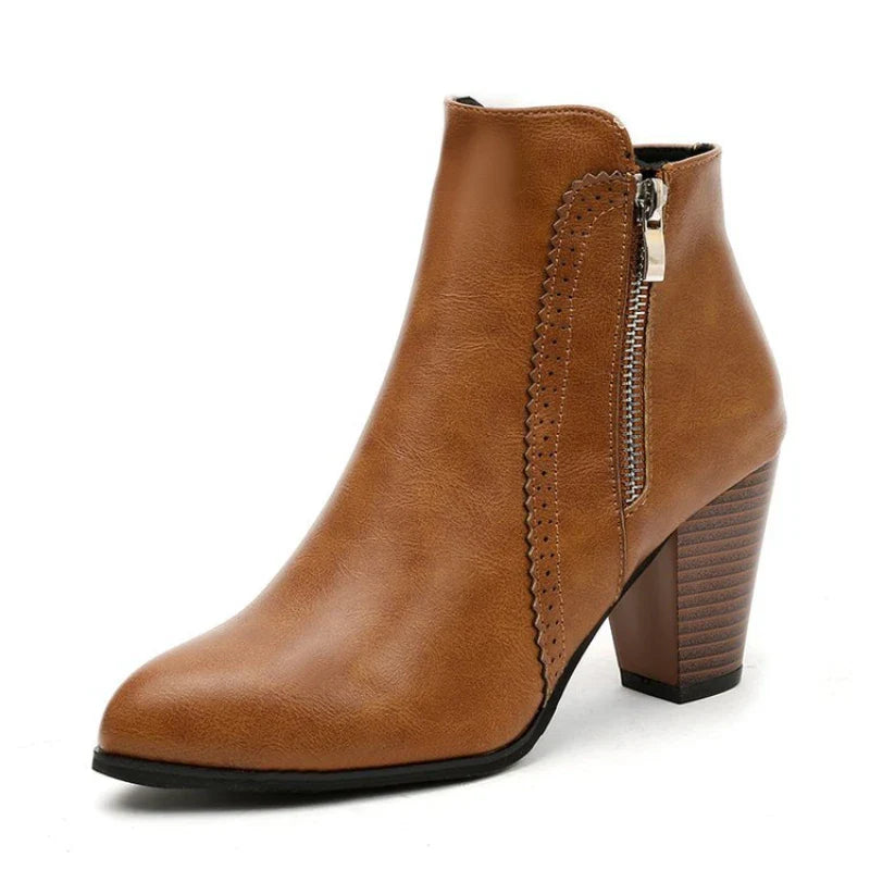 2024 new autumn ladies boot Coarse heeled outdoor nonslip shoe Retro Zipper Fashion Boots Comfort casual women's shoes Botas LadyShow.Store