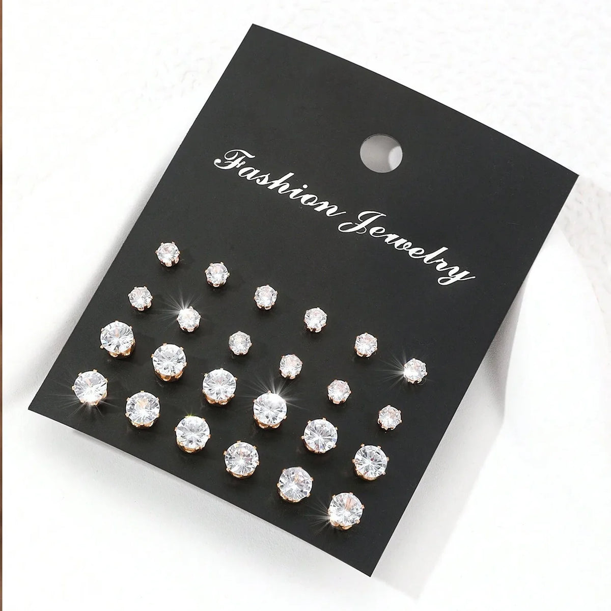 12 Pairs Of Luxurious, Simple, Shiny, And Caring Zirconia Decorative Earrings Are Suitable For Gifts To Parties,And Couples Pi-Mart