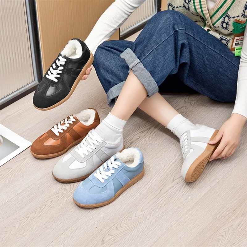 AIYUQI Women's Sneakers 2026 New Genuine Leather Ladies Moral Training Shoes Casual Spring Flat Shoes Women Pi-Mart