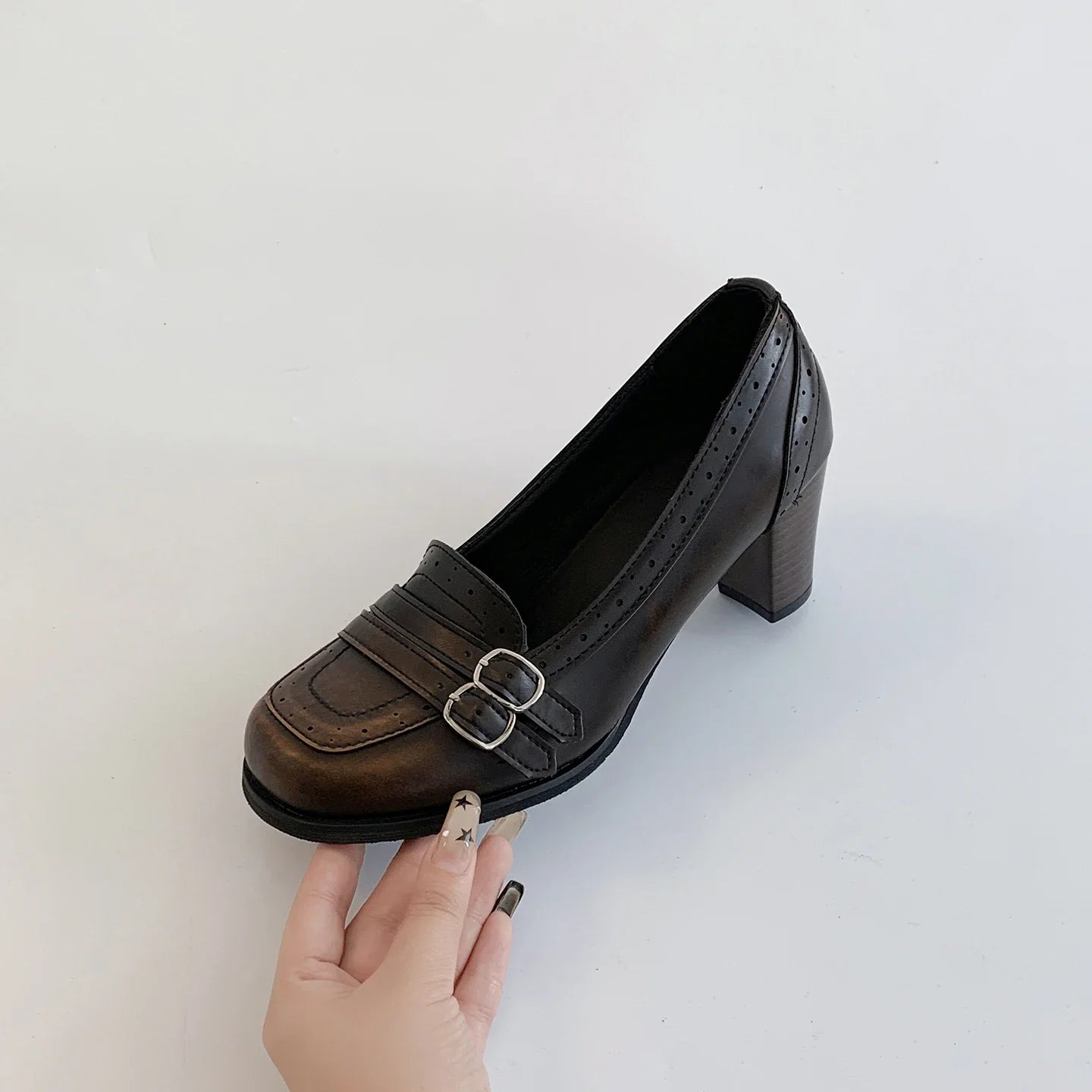 Vintage Thick Heel Women Mary Jane Shoes Ladies Concise Slip On Pumps Spring Autumn Women's Party Dress Shoes LadyShow.Store