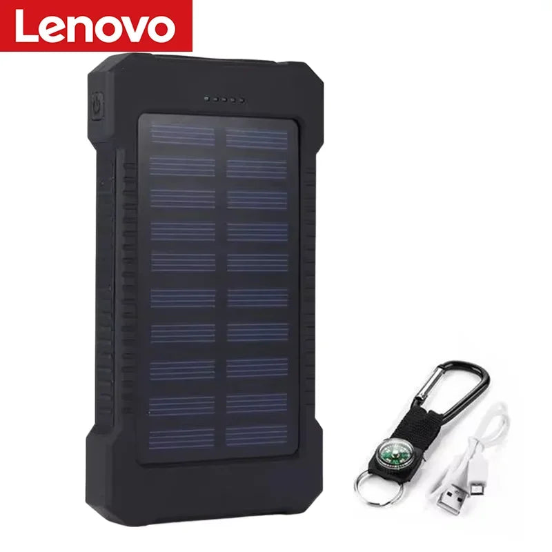 Lenovo 500000mAh Solar Power Bank Super Fast Charging Large Capacity Portable External Battery for iPhone Outdoor Emergency Pi-Mart