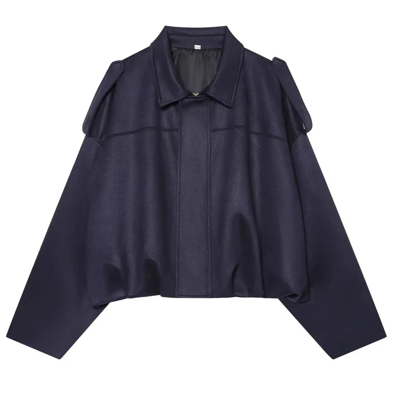 HXAO Women's Bomber Jacket Lapel Long Sleeve Zipper Suede Jacket Women 2025 High Street Cropped Racing Jackets Coats Outerwears LadyShow.Store