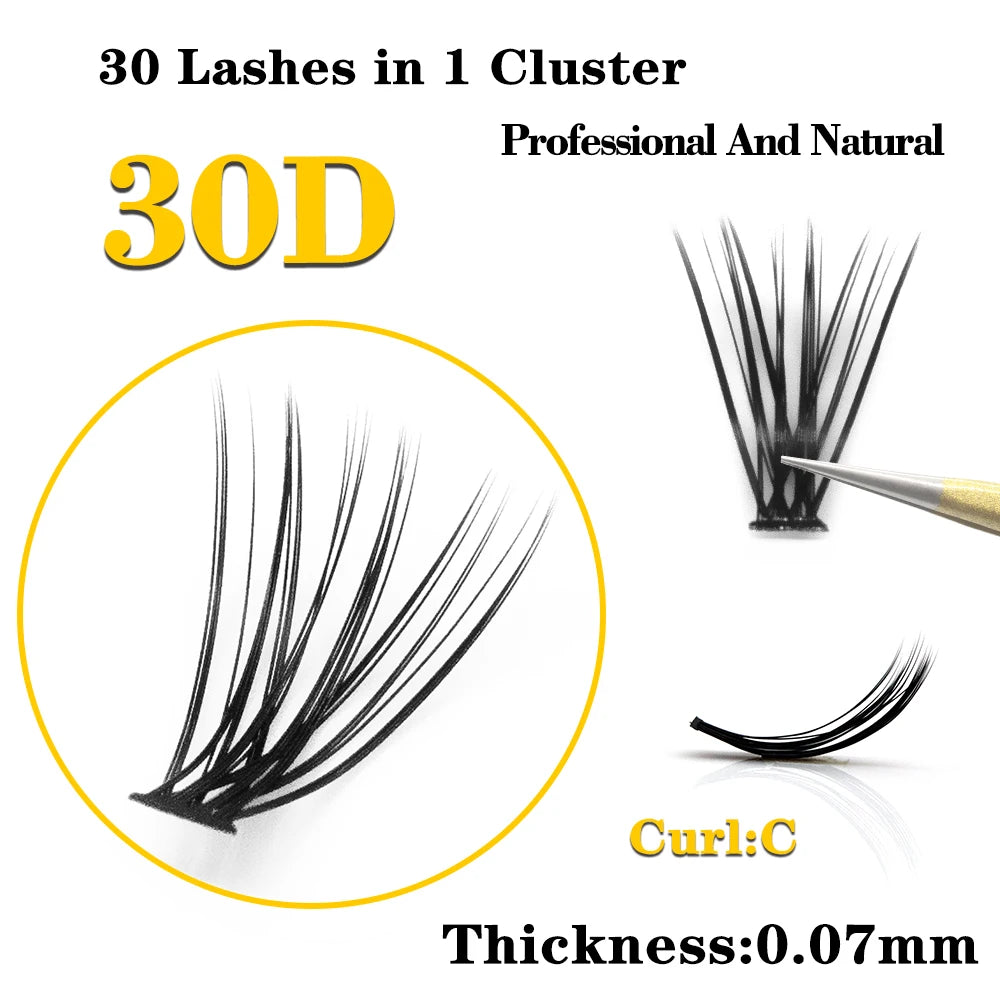 Kimcci 60knots/Case Natural False Eyelash Extension Makeup 30P Mink Individual Faux Eye Lashes Professional Fake Grafting Cilias Pi-Mart