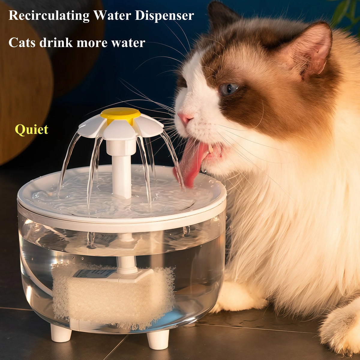 USB Electric Mute 1.2L Pet Water Fountain Automatic Cat Drink Bowl Filter Pet Drinking Dispenser Drinker For Cats Water Filter Pi-Mart