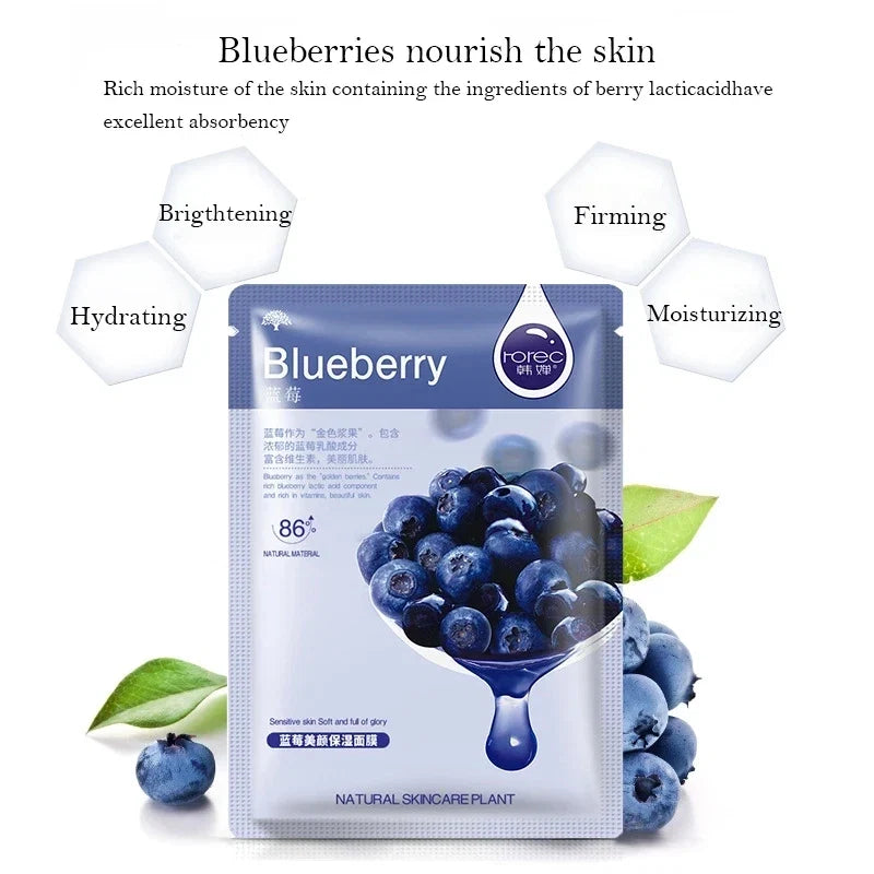 30pcs Natural Plant Facial Mask Moisturizing Oil Control Anti-Aging Fruit Aloe Korean Sheet Face Mask Beauty Skin Care Prodcuts LadyShow.Store