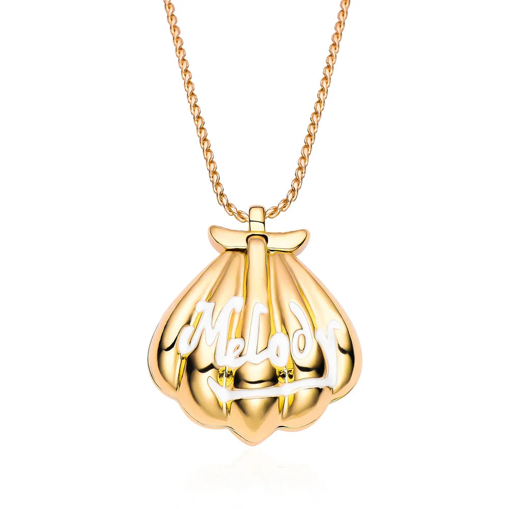 Fashion Melody Mermaid Shell Pendant Design New Luxurious Exquisite Romantic Necklace Jewelry for Wife Daughter Dream Gift Pi-Mart