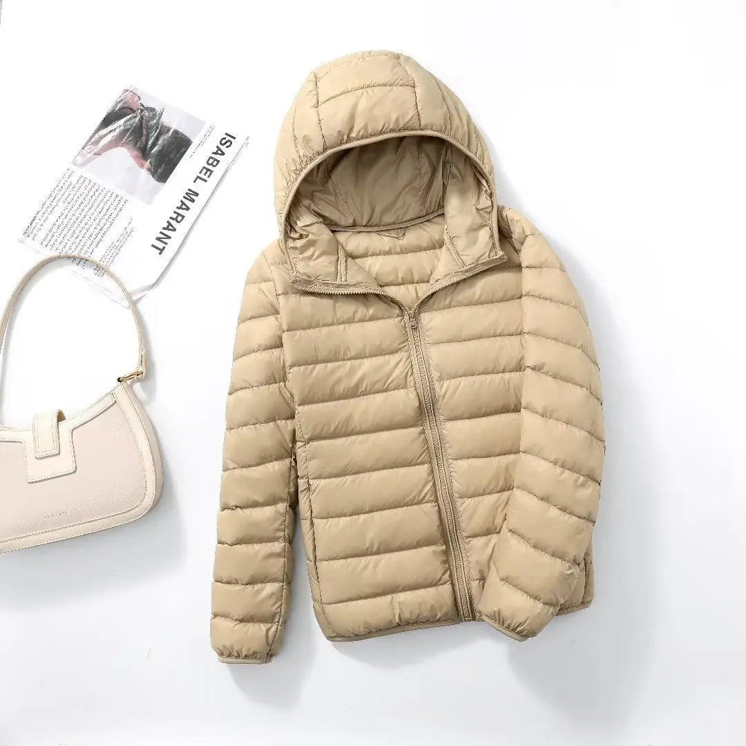 Women Puffer Jacket 15 Colors Plus Size 5XL 6XL 7XL 2025 New Spring Autumn Female Ultra Lightweight Packable Hooded Down Coats LadyShow.Store