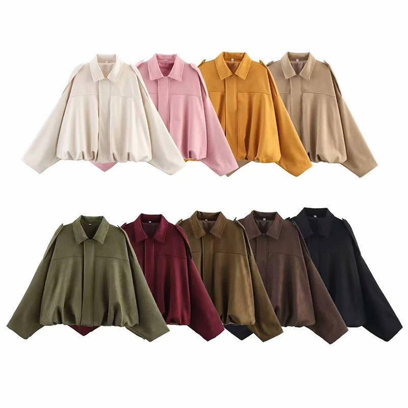 Women's Autumn Jacket Fashion Bomber Jackets Coats Winter Women's Coat Loose Women Jacket Vintage New Outerwear Pi-Mart