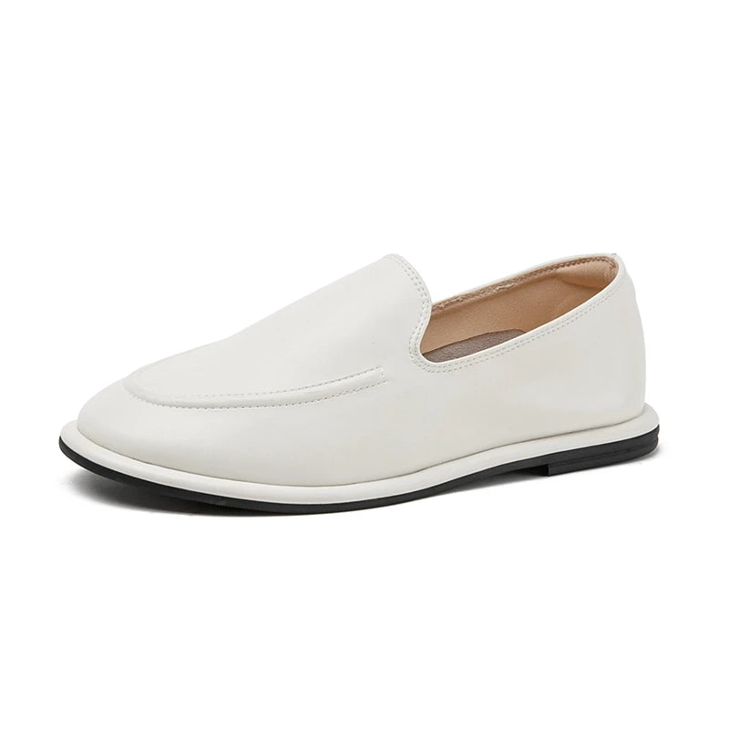 AIYUQI Loafers Women 2026 New Spring Round Toe One Foot Slip-on Shoes Women Genuine Leather Soft Flats Shoes Women Pi-Mart