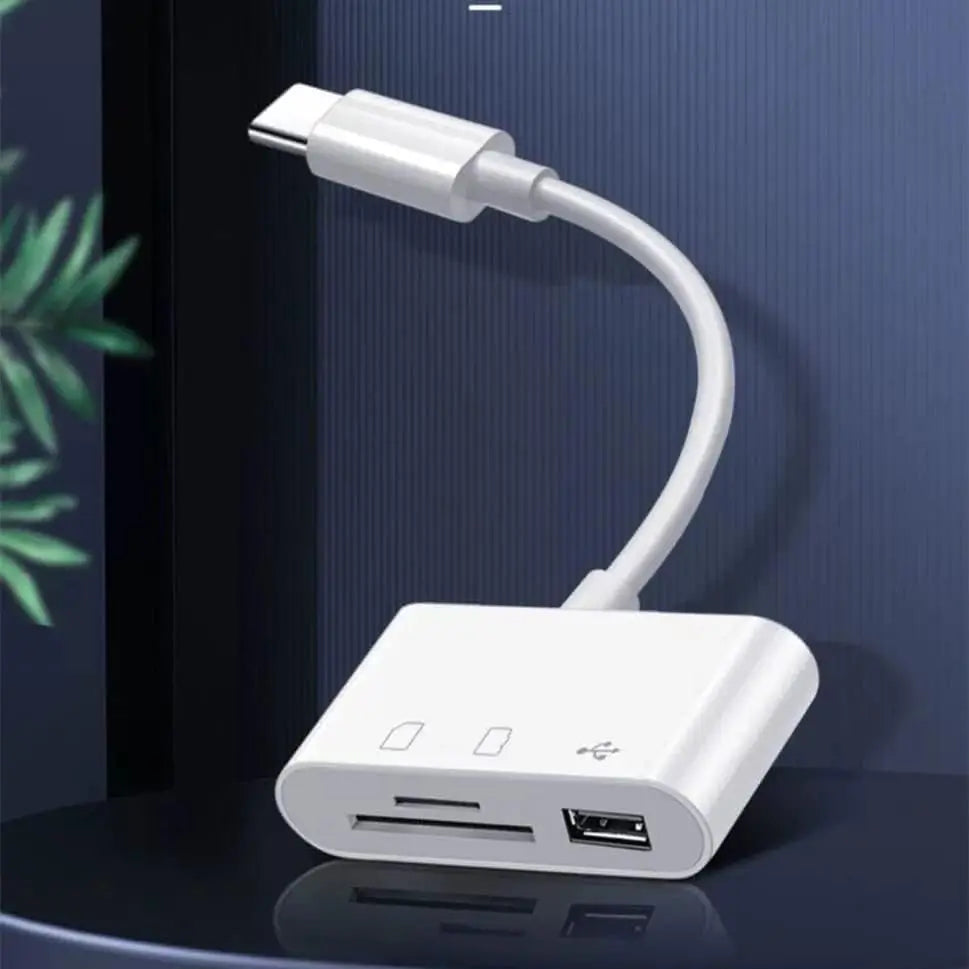 USB C SD Card Reader, USB C to Micro SD TF Memory Card Reader, 3-in-1 USB Camera Card Reader Adapter Pi-Mart