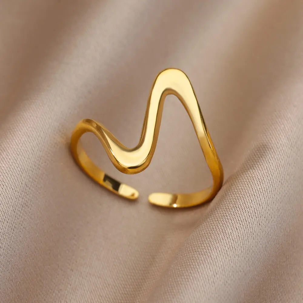 316L Stainless Steel Rings for Women Gold Color Never Fade Luxury Classic rings wedding couple rings Jewelry Free Shipping Pi-Mart