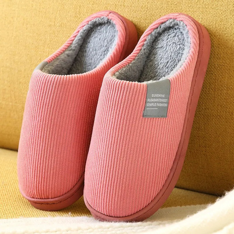 Women's Men's Thick Soft Bottom Home Slippers Household Plush Slippers Anti-slip Thermal Slippers Indoor Winter LadyShow.Store