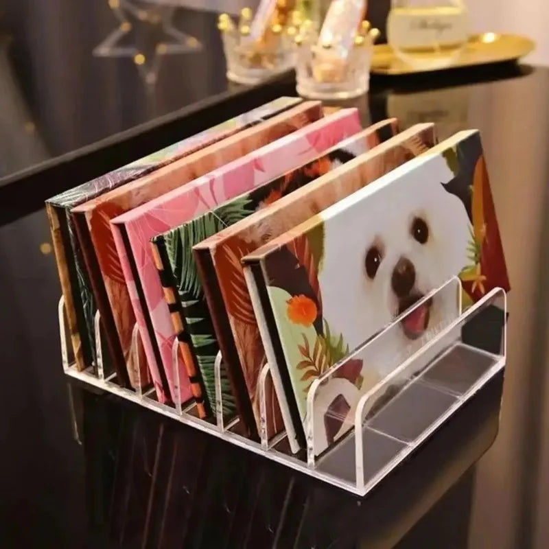 7-Slot Transparent Plastic Cosmetic Organizer Multi-Functional Makeup Holder for Home Office Bathroom Dressing Table Sorting Pi-Mart