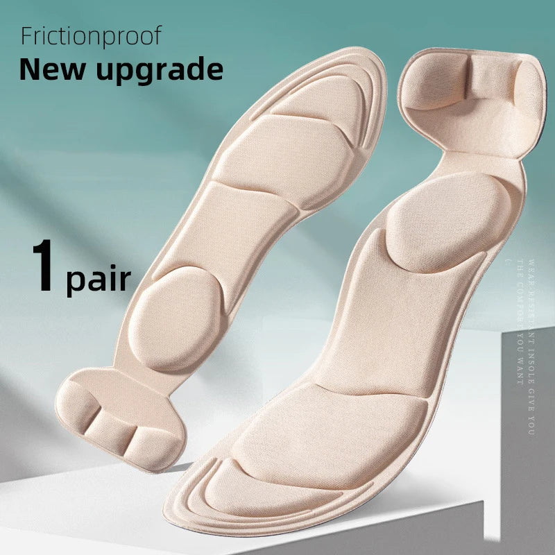 Memory Foam Insoles Women High-heel Shoes Insoles Anti-slip Cutable Insole Comfort Breathable Heel Protection Massage Shoe Pads LadyShow.Store