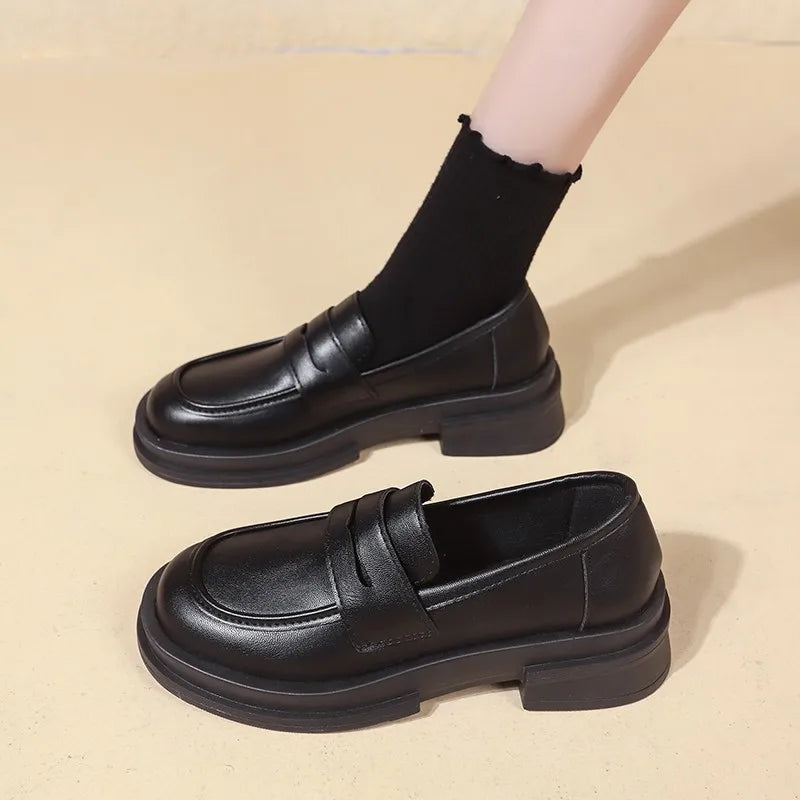 New Japanese Style College Student Shoes Cosplay Lolita Shoes for Women/Girl Fashion Black/Coffee Uniform Platform Shoes 2024 Pi-Mart