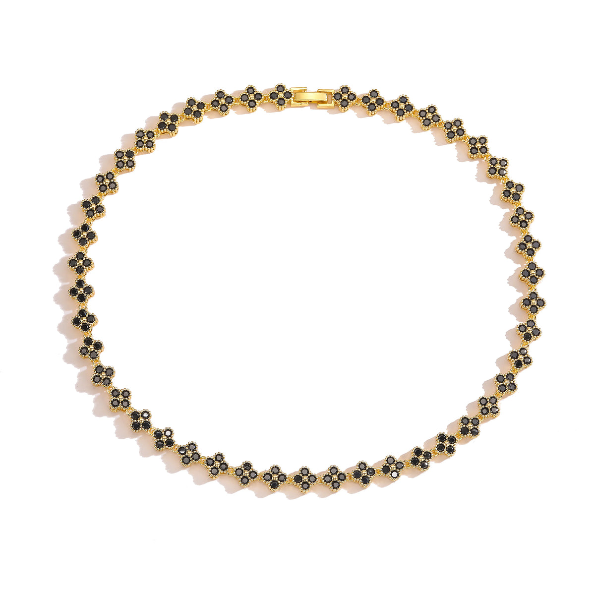 HECHENG,AAAAA Brass 18K gold-plated Flower Necklace Bracelet Jewelry Set ，for Christmas gift for women and best friend Pi-Mart