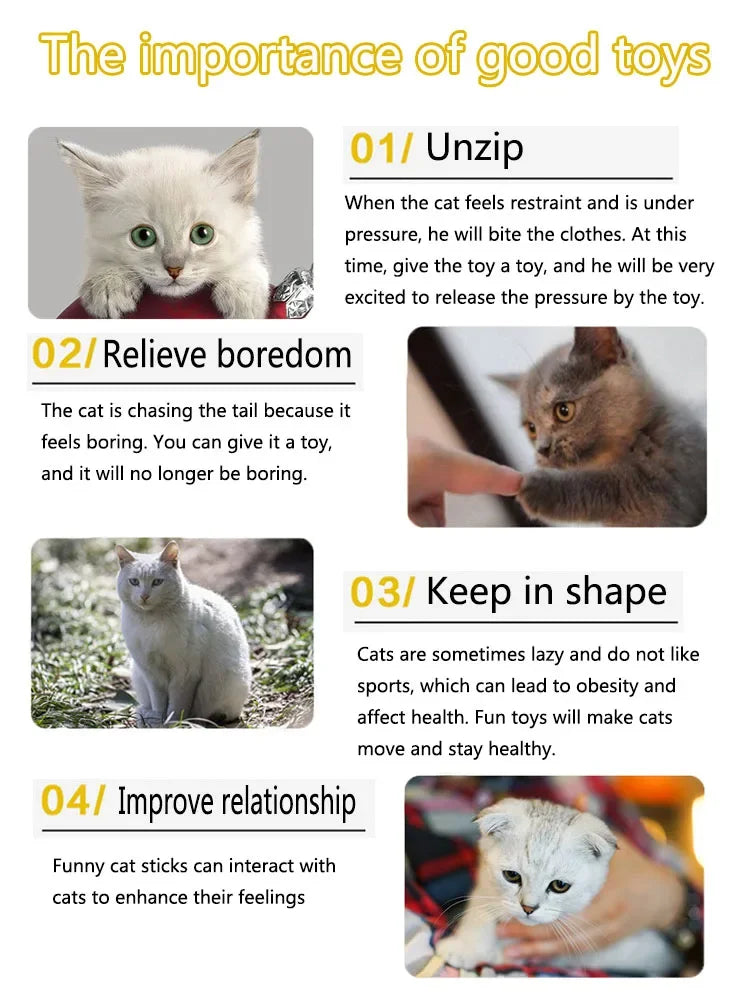 Kitten Toys Variety Pack-Pet Cat Toys Combination Set Cat Toy Funny Cat Stick Sisal Mouse Bell Ball Cat Supplies Pi-Mart