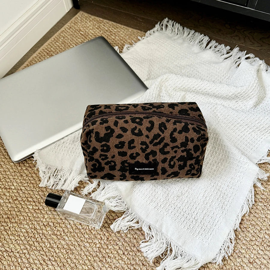 Unique Leopard Print Makeup Bag • Large-Capacity Cosmetic Organizer • Lipstick Storage Pouch Pi-Mart