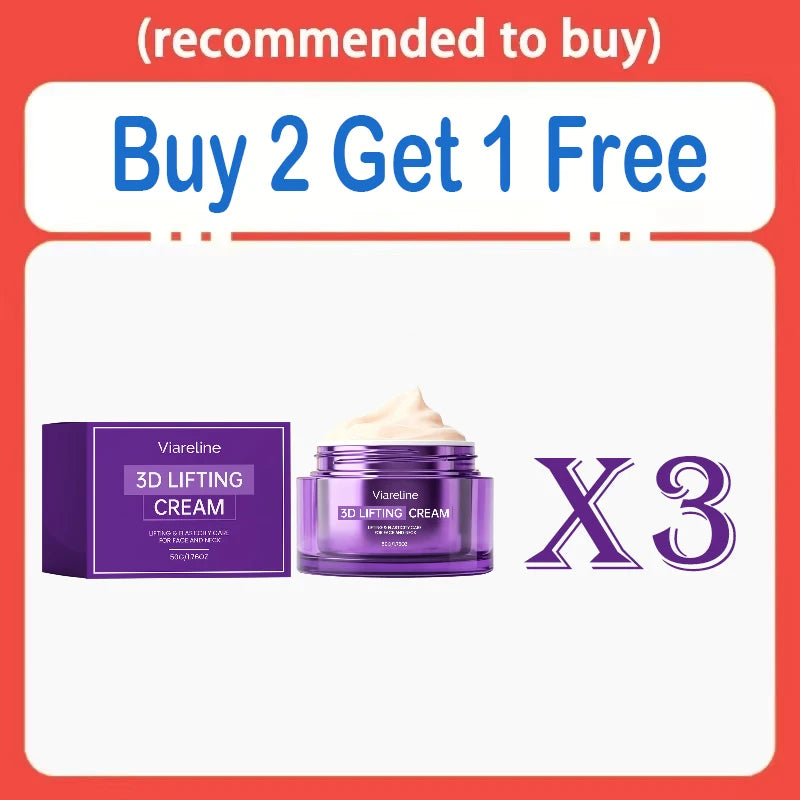 Viareline 3D Lifting Cream, Face & Neck Firming Moisturizer, Improve Skin Elasticity Anti-Aging Daily Facial Cream 50g Pi-Mart