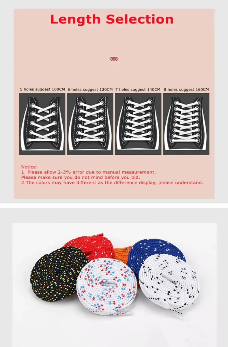 Classic Shoelaces for Sneakers Flat Mixed-colors Shoe laces AF1/AJ Shoelace Elastic Laces Shoes 100/120/140CM Strings 1Pair Pi-Mart