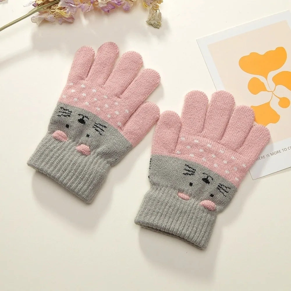 3- 10Years Old Fashion Warm Winter Gloves Coldproof Candy Color Children Mittens Soft Elastic Gloves Outdoor Pi-Mart