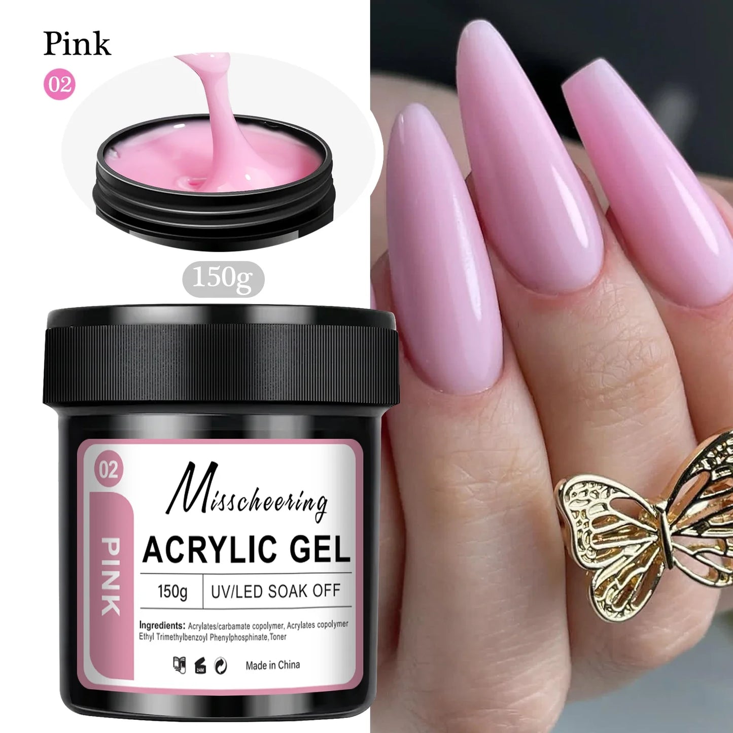 150g Transparent Nail Extension Gel Jelly White Light Pink Acrylic Nail Art UV LED Gel Semi Permanent Varnish Extension Tool Tri Light Beauty